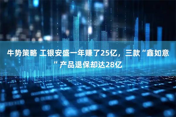 牛势策略 工银安盛一年赚了25亿，三款“鑫如意”产品退保却达28亿