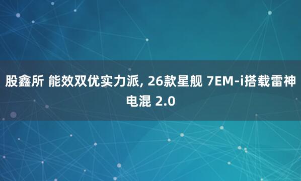 股鑫所 能效双优实力派, 26款星舰 7EM-i搭载雷神电混 2.0